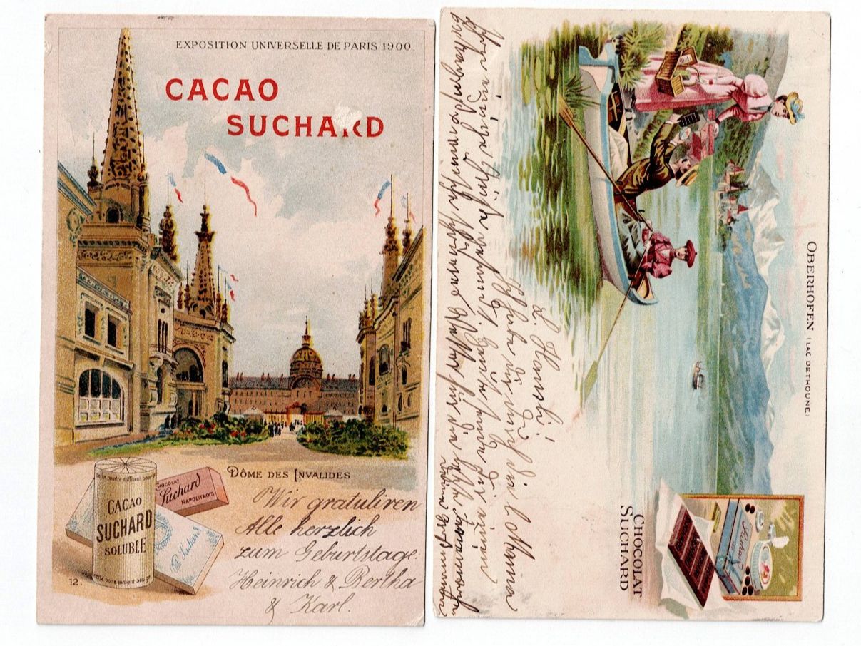 Cartes postales: Schweiz, 4 Ansichtskarten, Suchard, Cailler, Maestrani – D'occasion à Hinteregg par McCharly01 2