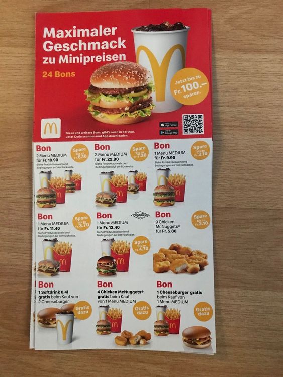 McDonalds Gutscheine Kaufen auf Ricardo