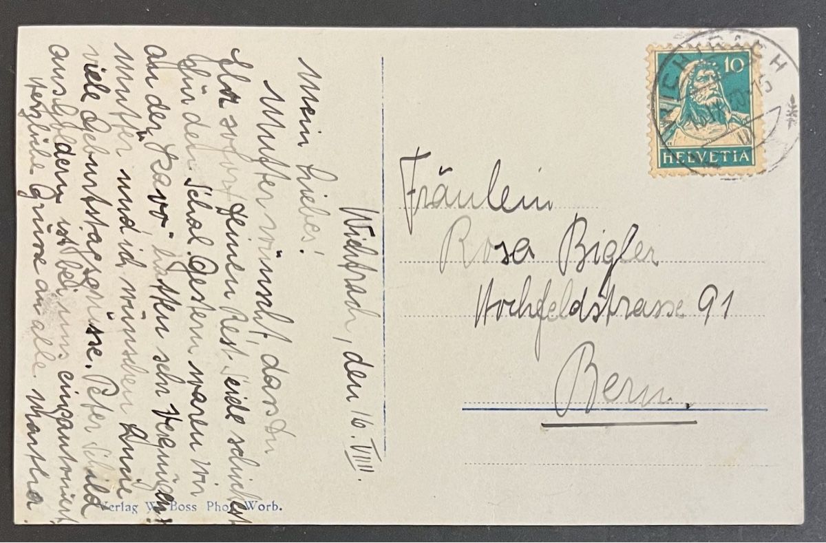 Cartoline postali: Foto-AK: Worb. Generalansicht, BE, 1920 – Usato da Bern venduto da felberunderground 1