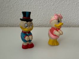 Vintage Gummi-Klemmfiguren Dagoert Duck, Daisy 1987