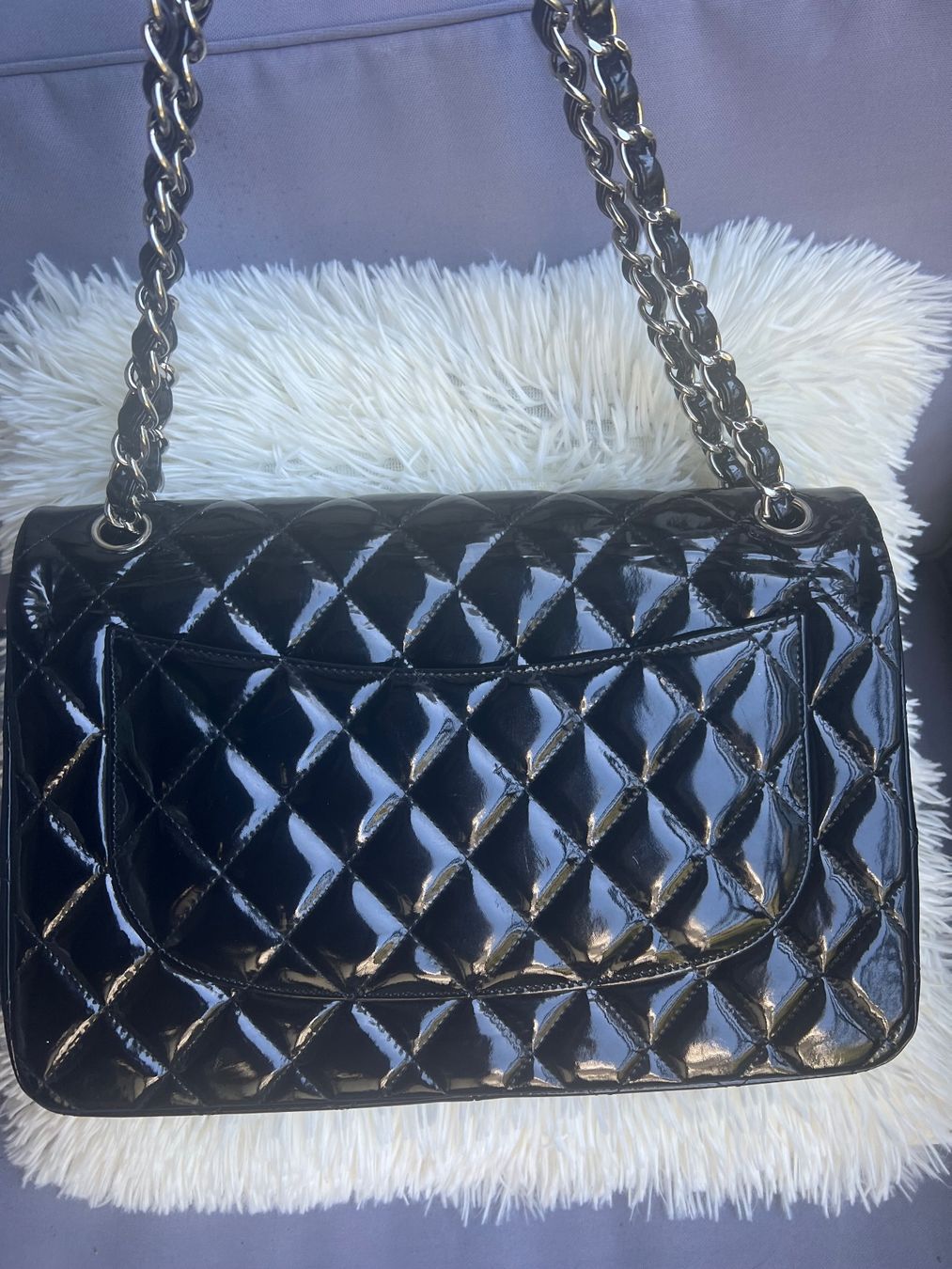 Chanel Borse da donna: Chanel Timeless Double Flap Schwarz Lackleder Jumbo fullset – Usato da Zürich venduto da jia_57tp 2