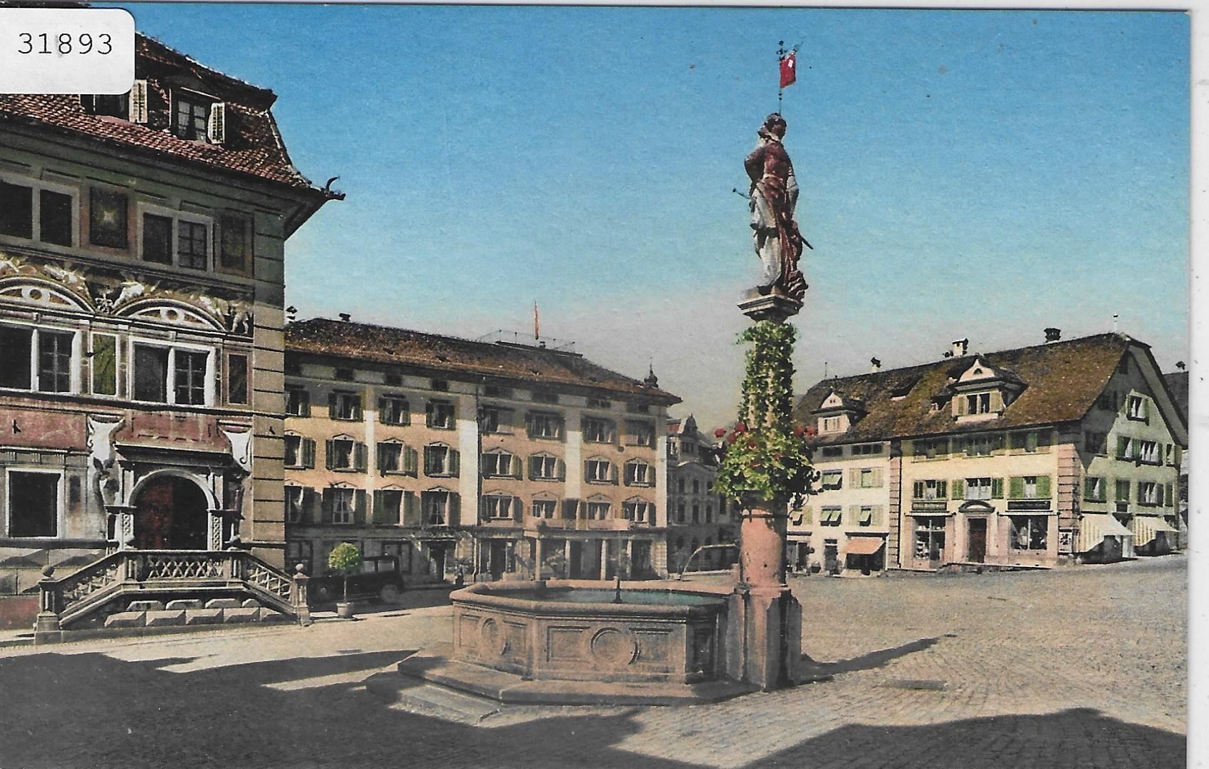 Cartoline postali: Schwyz - Hauptplatz - Litho – Usato da Ettingen venduto da Kartenplanet