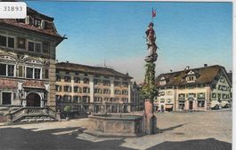 Schwyz - Hauptplatz - Litho