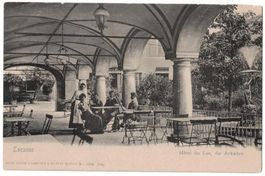 Locarno, Hôtel du Lac, Arkaden, belebt um 1900