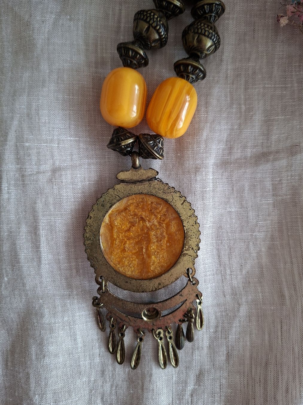 Catenine: Collier Bohème Statement à Grand Pendentif Ambre – Nuovo (secondo la descrizione) da Lutry venduto da Sim_Sta 9