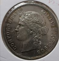 5 Franken 1908 Silber TOP