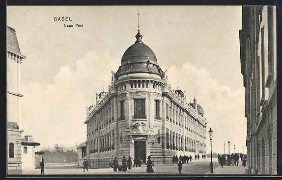 Cartoline postali: Basel, Neue Post mit Strassenpartie und  – Usato da Berlin venduto da bartko-reher