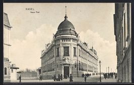 Basel, Neue Post mit Strassenpartie und 