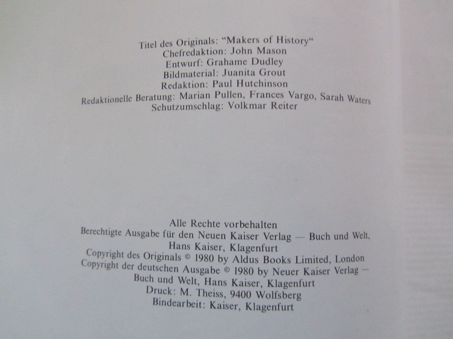 Libri: Männer der Geschichte, Kaiser Verlag 1980 – Usato da Weiningen ZH venduto da dietsch57 1