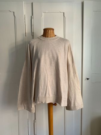 Feinstrick Pullover beige oversized - L