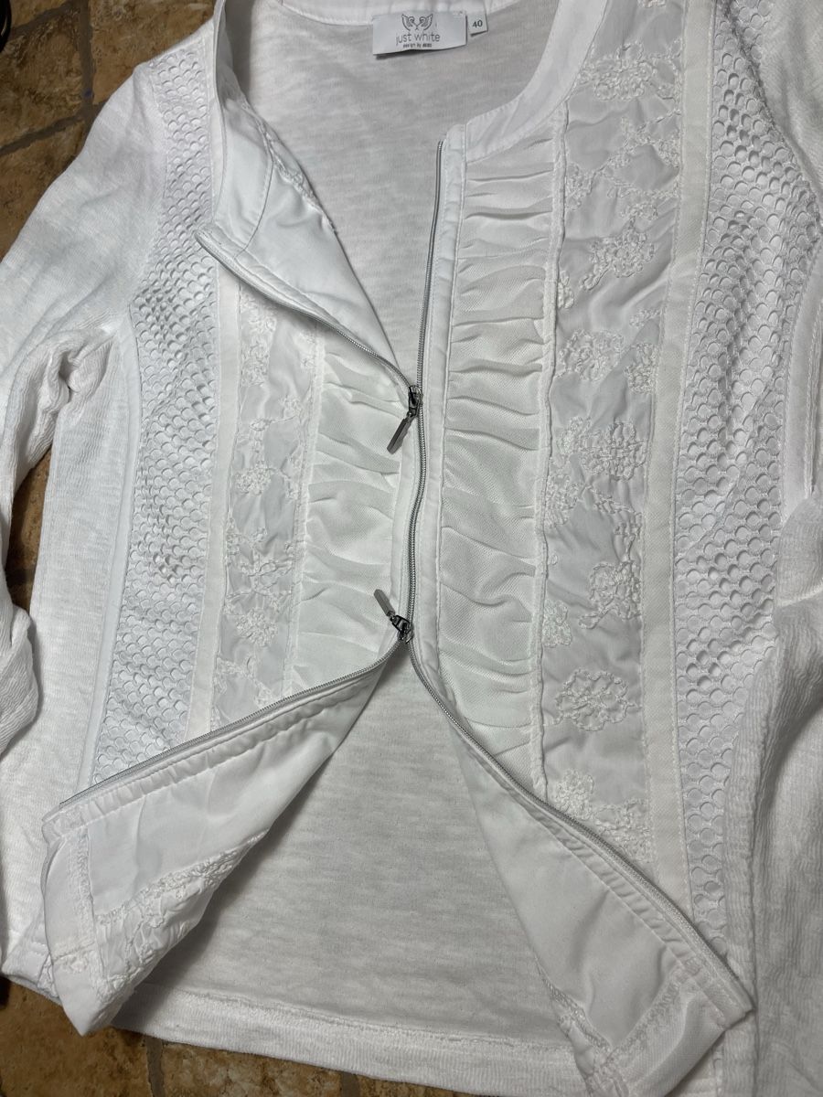 Giacche: Giacca Just White-cotone e pizzo-tgM/L👌chic e elegante – Nuovo (secondo la descrizione) da Gordevio venduto da LanaZimm 3