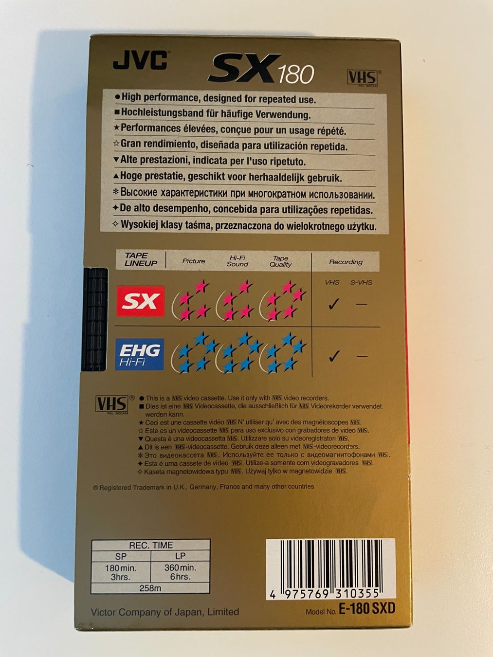Cassette vuote: Cassette VHS JVC SX 180 vierge – Nuovo (secondo la descrizione) da Petit Lancy venduto da gil_hr6v 1