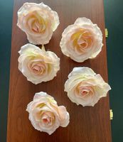 5 zarte Rosenköpfe, Kunstblumen, Deko, Frühlingsdeko