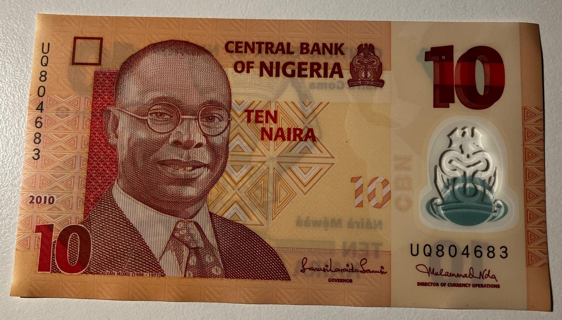 Banknoten: Nigeria 10 Naira 2010 XF – Neu (gemäss Beschreibung) aus Algetshausen von Carrhard