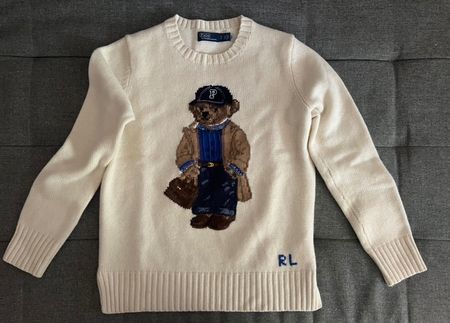 Polo Ralph Lauren Pullover Bär Weiss Grösse S