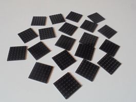LEGO - 20 - SCHWARZE - PLÄTTLI - 6 X 6