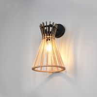 Wandleuchte, Schwarz, Braun, 24 cm Höhe