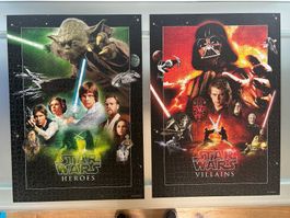 Star Wars Puzzle Set, 2x 1000 Teile, Heroes & Villains