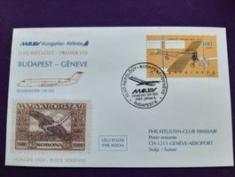 Erstflugbrief BUDAPEST - Genève vom 5.7.03