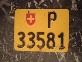 Nummernschild Mofa PTT Post 33581 ausrangiert