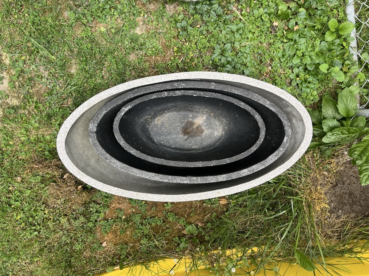 Blumentöpfe: Blumentopf Set oval Steinoptik 3 Stueck  – Gebraucht aus Tuggen von wir_pds8 1