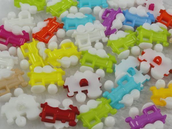 Bottoni: Boutons TRAIN 2 tons 25mm mixte 25pcs – Nuovo e nell'imballaggio originale da St-Imier venduto da goodber
