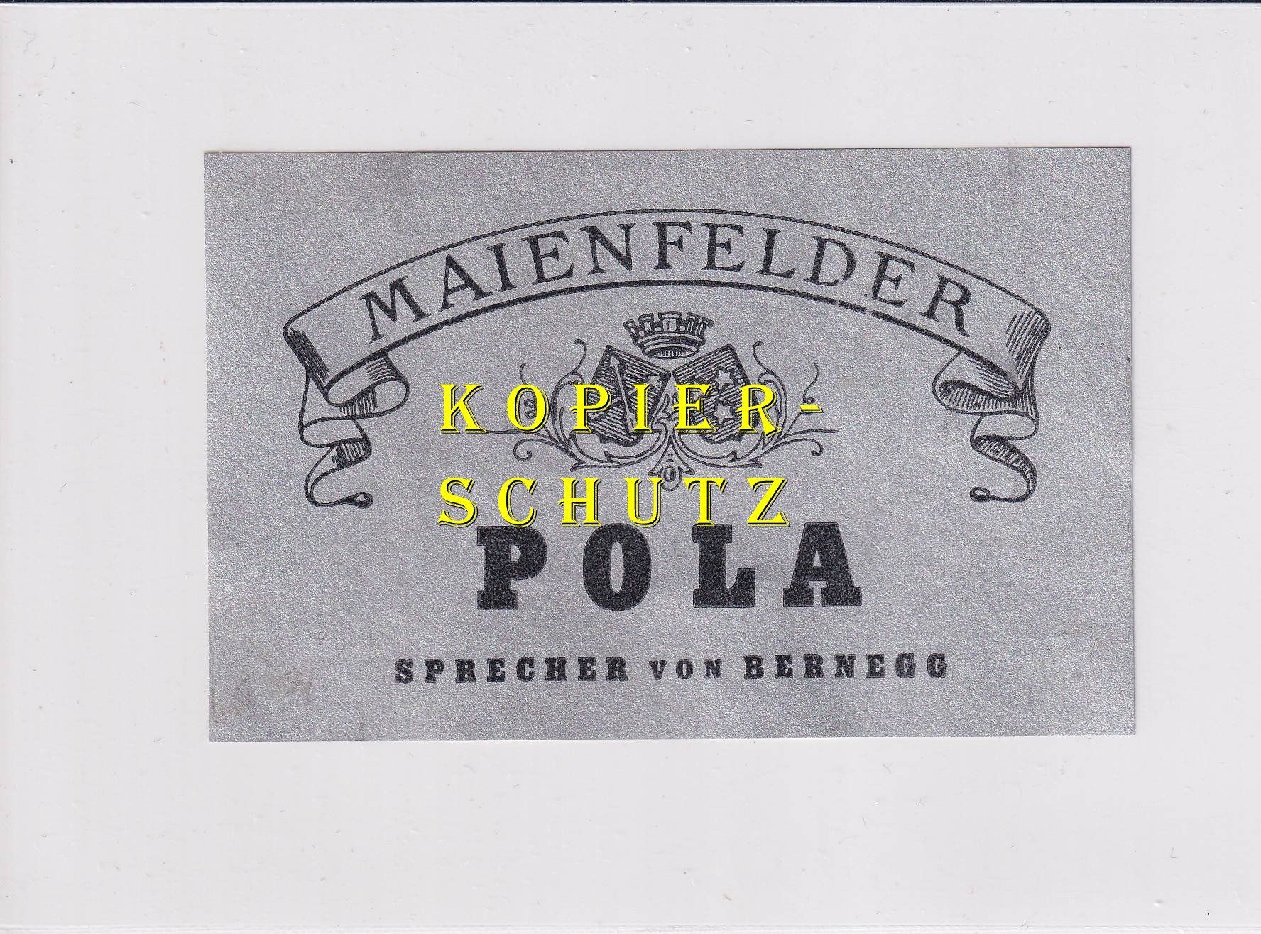 Carta: Etikette - Maienfelder "POLA" /bd – Usato da Hombrechtikon venduto da Rudolf07