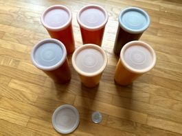 Vintage Becher Tupperware-Set x 6 70er Jahre
