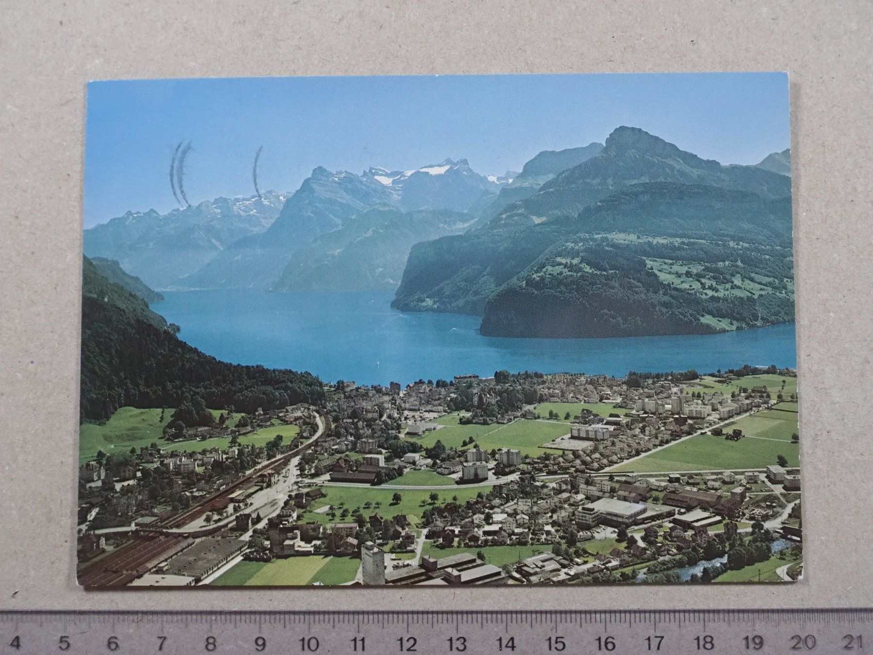 Cartoline postali: Brunnen, 1975 – Usato da Lenzburg venduto da fh1