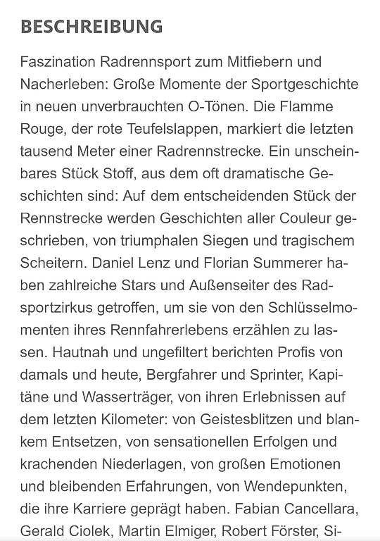 Libri: Flamme Rouge von Daniel Lenz – Usato da Rheinfelden venduto da ilja78 2