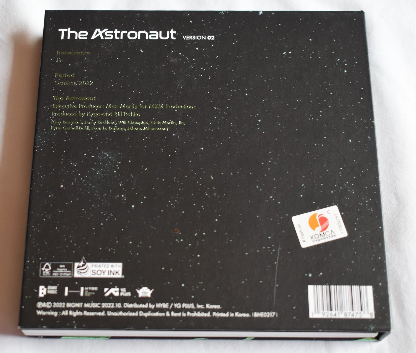 CDs: JIN ALBUM THE ASTRONAUT  VERSION O2 – D'occasion à Luthern par Babyorange1 2