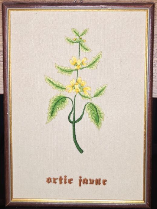 Dipinti: 4 broderies fleures - 31 x 23 cm – Usato da Plan-les-Ouates venduto da NomadeMarchand