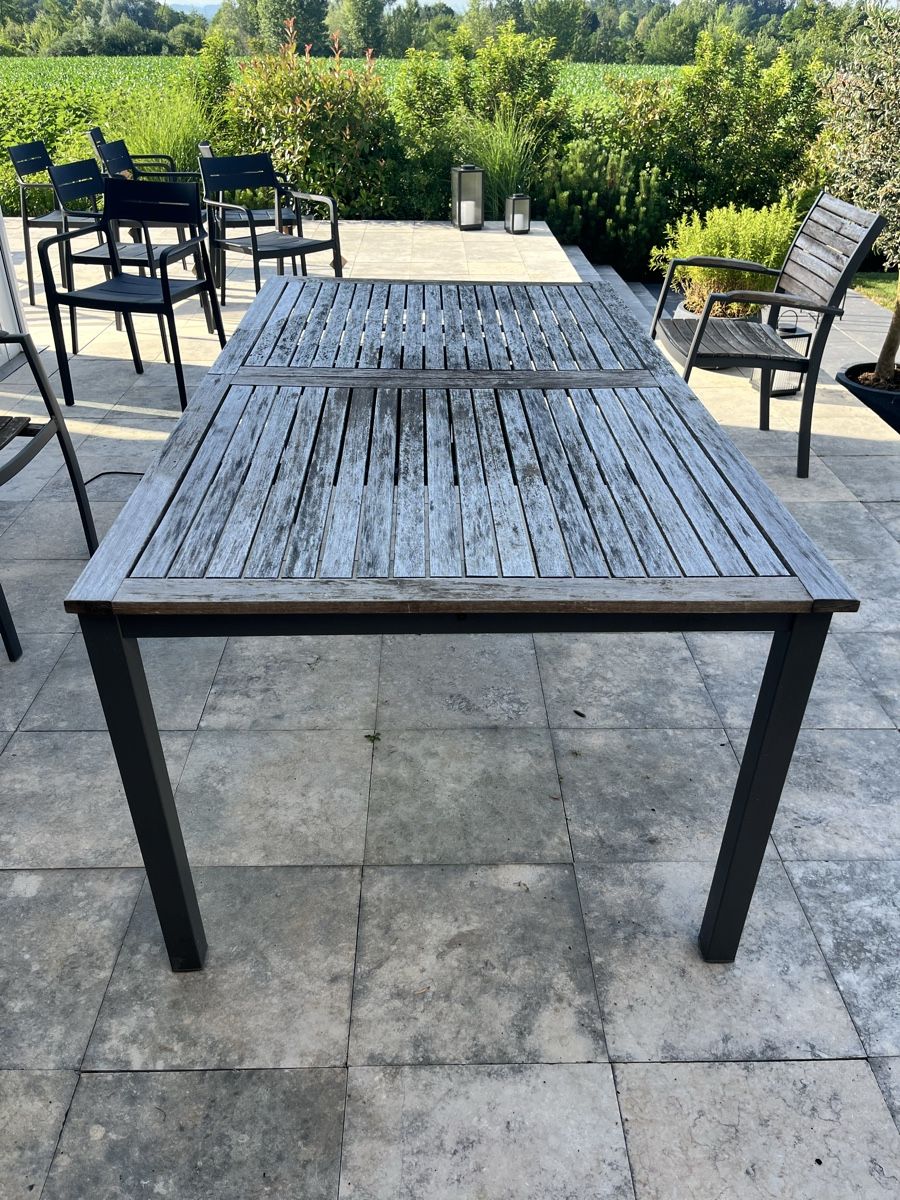 Set di tavolo e panche: Gartentisch inkl. 4 Stühle Holz – Usato da Flumenthal venduto da fbr67 6