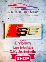 Audi S8 Emblem Schriftzug Logo aus Metall NEU in Rot/Chrom