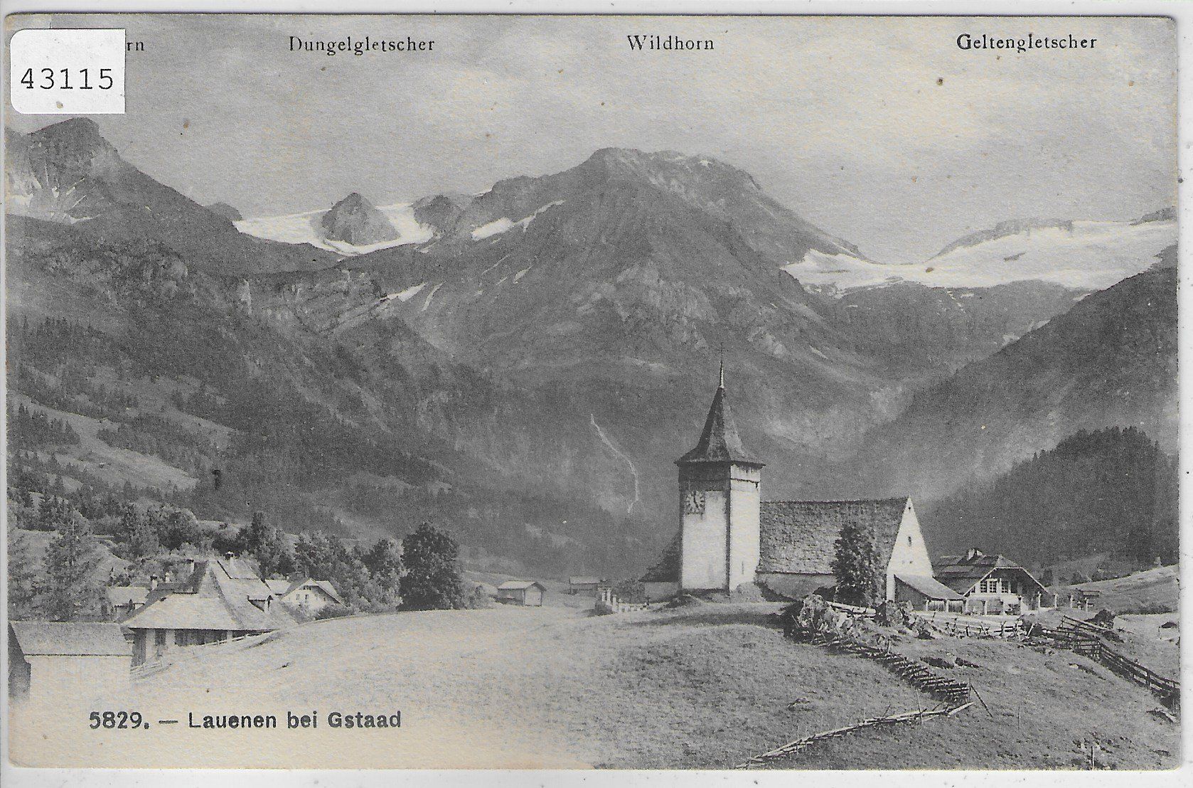 Cartoline postali: Lauenen bei Gstaad - Kirche – Usato da Ettingen venduto da Kartenplanet