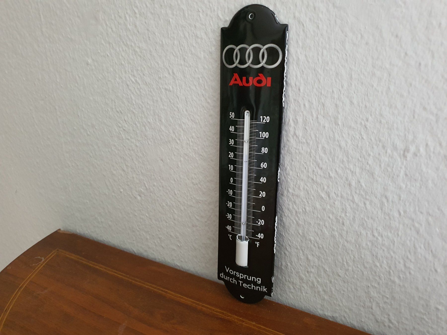 Schilder: Emailschild AUDI Automobil Logo Thermometer Emaille Schild – Neu (gemäss Beschreibung) aus Schaffhausen von  5