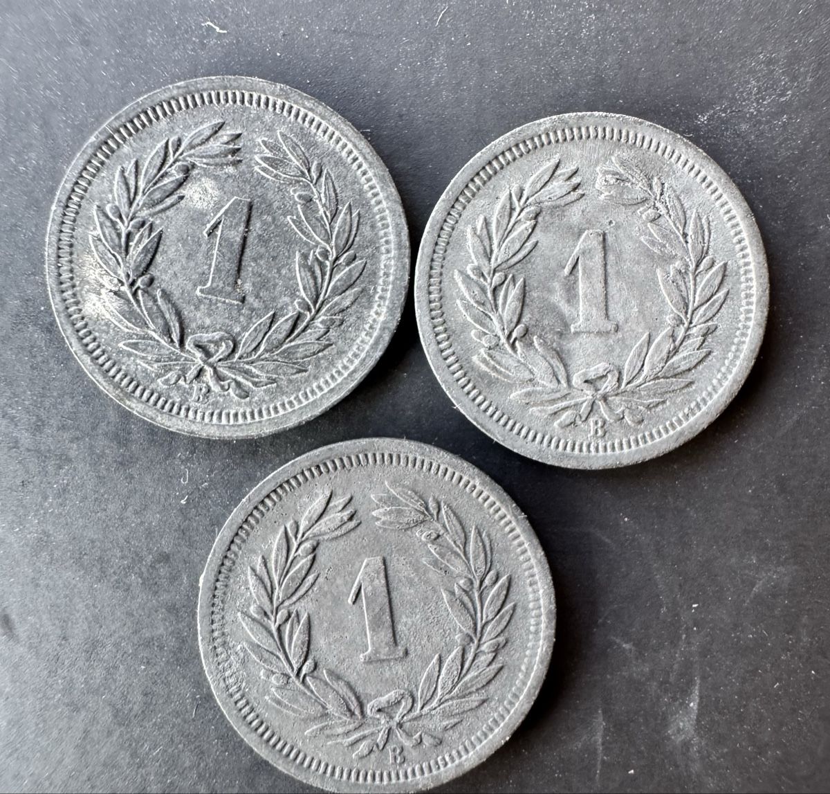 Toutes les monnaies: 3 x 1 Rappen 1944 – D'occasion à Meilen par coins4sale 1