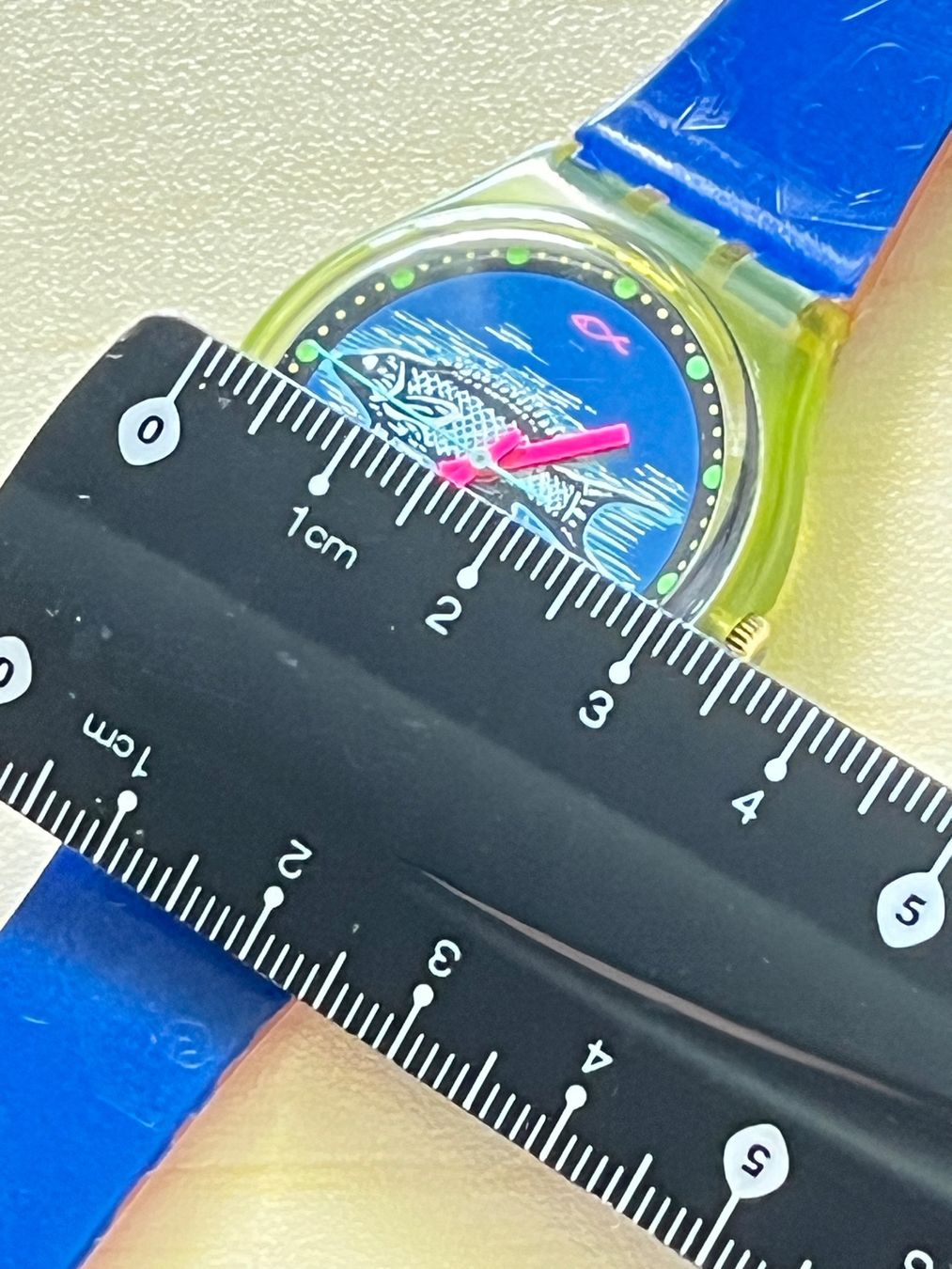 Swatch Orologi: Swatch Uhr Fisch Design blau – Usato da Grenchen venduto da chththl 4