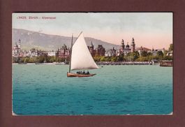 ZÜRICH - Alpenquai - Segelschiff - 1912