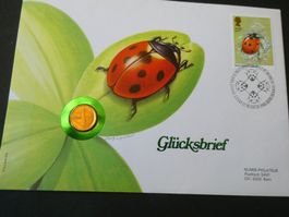 Schweiz Glücksbrief Münzbrief 1 Räppler 1986