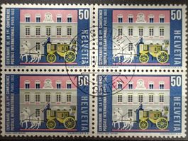 1963 Hotel des Postes Paris Viererblock Vollstempel