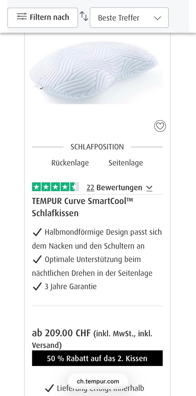 Tempur Kissen: Kissen von Tempur – Gebraucht aus Mels von treyana 2
