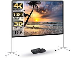 80 Zoll Leinwand für Beamer, 16:9 Projektor Leinwand Stativ