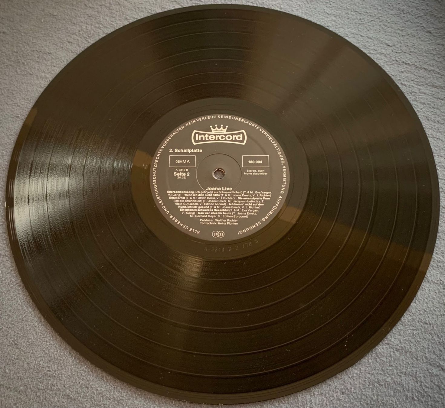 Schallplatten: Joana "live" – Gebraucht aus Spiez von martin-7973 6