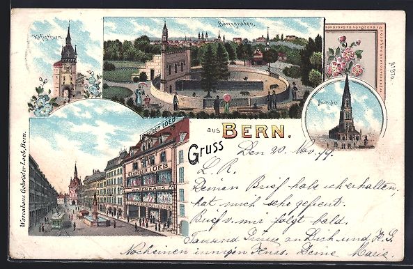 Ansichtskarten: Litho Bern, Bärengraben, Käfigturm, M – Gebraucht aus Berlin von bartko-reher