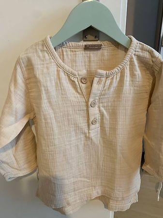 Musselin-Hemd Lunilou beige - minimaler Stil Gr. 98/104