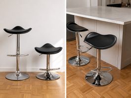 Tabourets de bar noirs réglables lot de 2 pièces