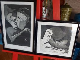 2x Lithographie EA v. Leena Gsteiger-Malkki signiert
