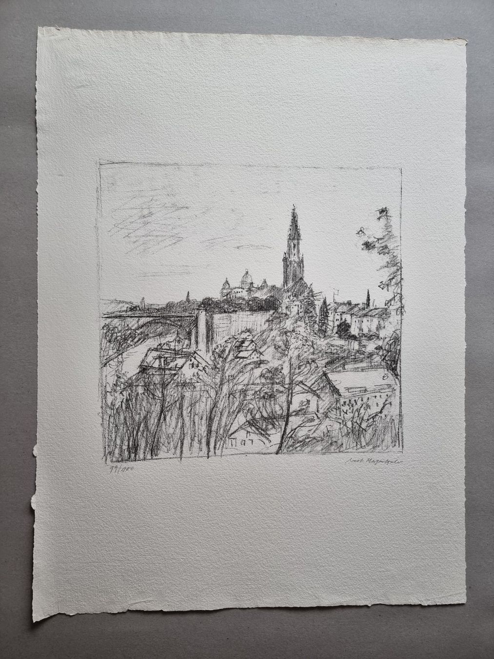 Grafica & Litografie: ERNST MORGENTHALER LITHOGRAPHIE SIGNIERT NUMMERIERT – Usato da Gersau venduto da grafik-kunst 1
