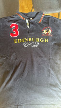 Polo La Martina noir taille L Edinburgh Polo Club